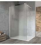 Photo: VARIO WHITE One-piece shower glass panel, wall-mount, matt glass, 800 mm
