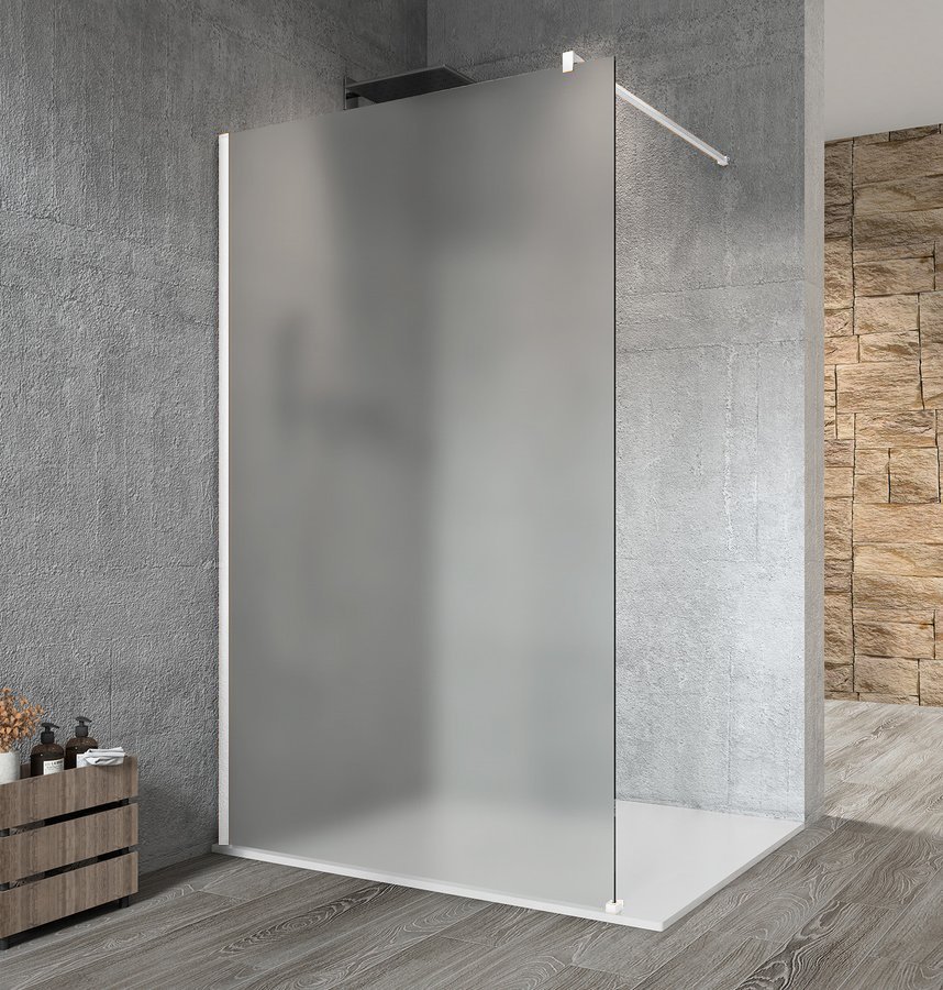 VARIO WHITE jednodílná sprchová zástěna k instalaci ke stěně, matné sklo, 1200 mm GX1412GX1015