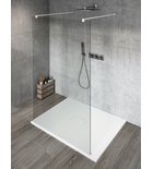 Photo: VARIO WHITE One-piece shower glass panel, freestanding, clear glass, 700 mm