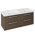 Photo: THEIA Double Basin Vanity Unit 116x50x44,2cm with THALIE double basin, 4 Drawer, Pine Rustic (TH126)