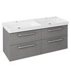 Photo: THEIA Double Basin Vanity Unit 116x50x44,2cm with THALIE double basin, 4 Drawer, silver oak (TH124)