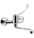 Photo: AQUALINE 35 wall-mounted mixer, medical lever, raised spout, 220mm, chrome