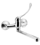 Photo: AQUALINE 35 wall-mounted mixer, medical lever, flat spout, 220 mm, chrome