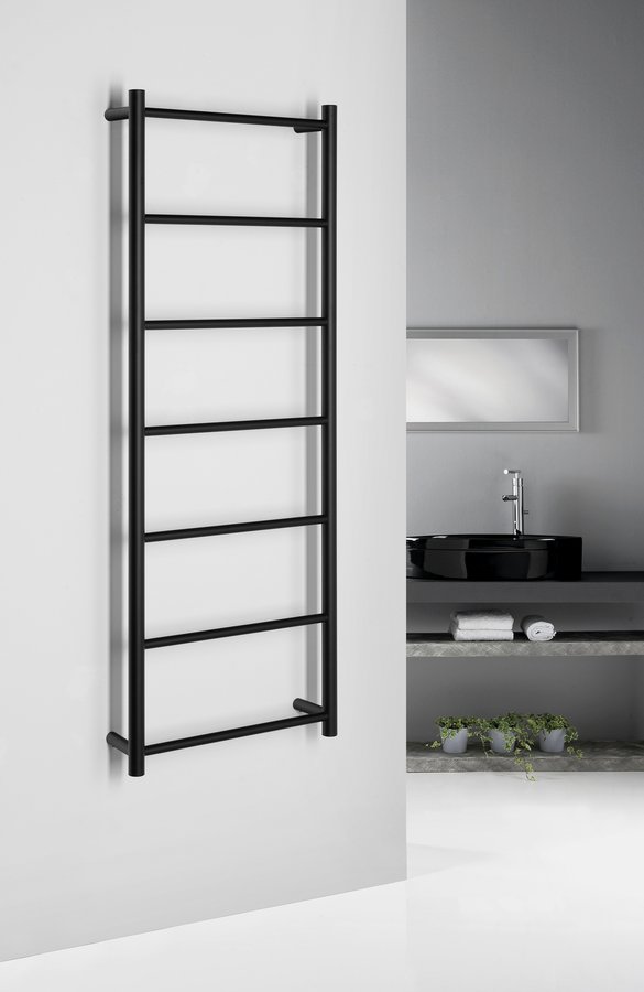Sapho SHICK nástěnný sušák ručníků 500x1344 mm, kulatý, černá mat SH500B