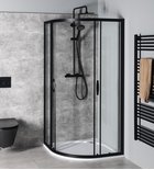 Photo: SIGMA SIMPLY BLACK kabina prysznicowa półokrągła 900x900mm, R550, szkło czyste