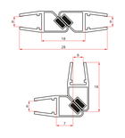 Photo: SIGMA SIMPLY BLACK magnetic seals for quarter circle, pair