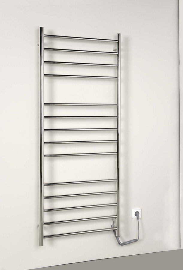 Sapho REDONDO elektrický sušák ručníků, kulatý, 630x1160 mm, 130 W, nerez lesk ER230V