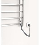 Photo: ESKINADO electric towel radiator, square, 620x1160 mm, 120 W, polished stainless steel