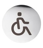 Photo: WC Disabled door sign Ø 75mm, polished stainless steel
