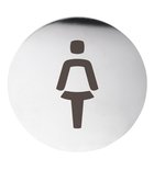 Photo: WOMEN toilet door sign Ø 75mm, stainless steel matt