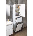 Photo: ALTAIR Tall Storage Unit with Laundry Basket 40x184x31cm, white
