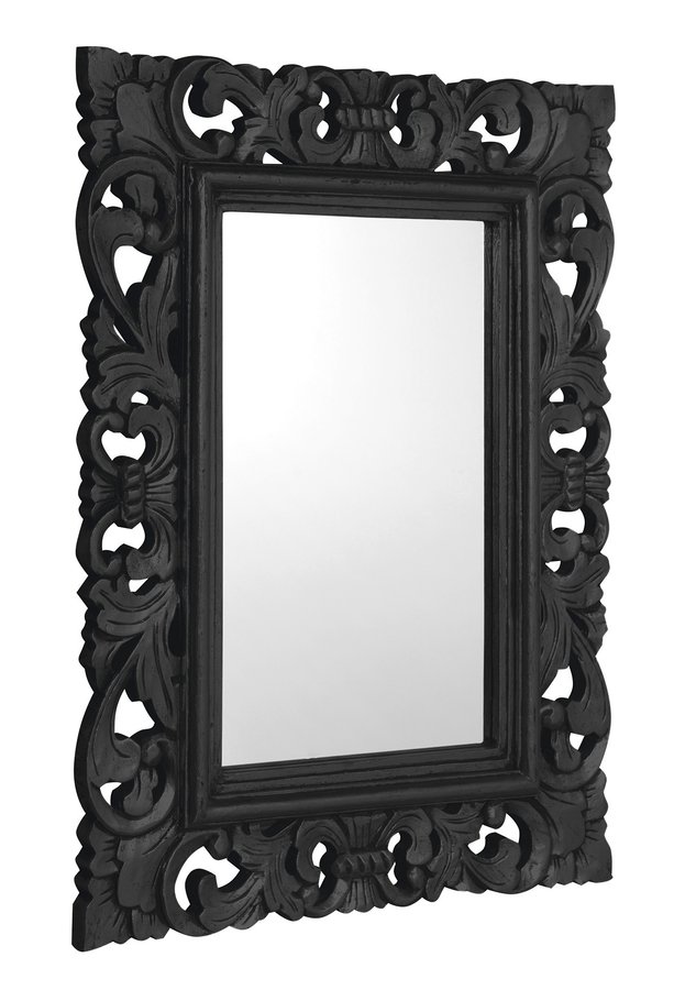 SAMBLUNG zrcadlo ve vyřezávaném rámu 60x80cm, černá IN128
