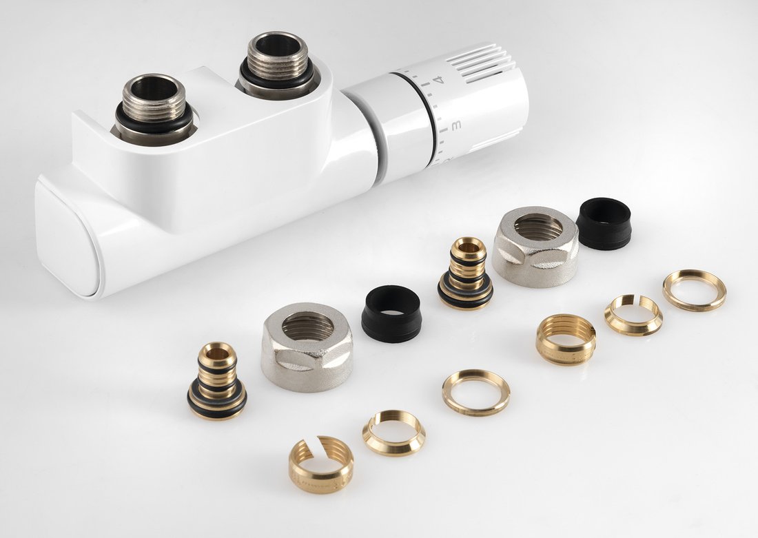 Aqualine TOP 50 připojovací sada termostatická pro středové připojení, pravá, bílá CP9720S