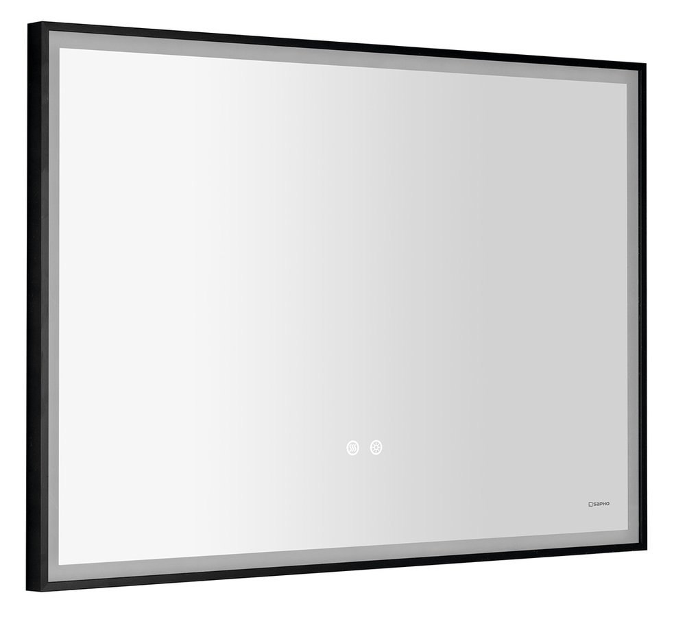 SORT zrcadlo s LED osvětlením 100x70cm, senzor, fólie anti-fog, 3000-6500°K, černá mat