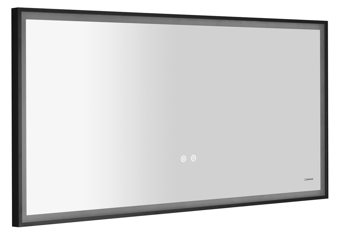 SORT zrcadlo s LED osvětlením 120x60cm, senzor, fólie anti-fog, 3000-6500°K, černá mat