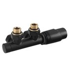 Photo: WICHER thermostatic valve set for middle connection 50mm, black matt