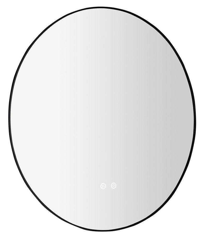 SHARON kulaté LED podsvícené zrcadlo ø 70cm, senzor, fólie anti-fog, 3000-6500°K, černá mat