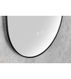 Photo: SHARON oválné LED podsvícené zrcadlo 45x90cm, senzor, fólie anti-fog, 3000-6500°K, černá mat