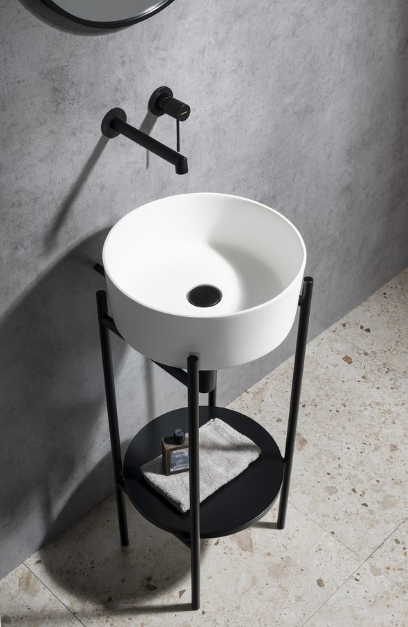 Sapho THIN umyvadlo na desku, Rockstone, Ø 38 cm, bílá mat WN548