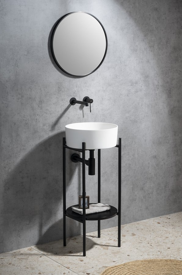 Sapho THIN umyvadlo na desku, Rockstone, Ø 38 cm, bílá mat WN548