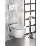 Photo: BRILLA Wall-hung WC Rimless white with concealed cistern and button Schwab, white