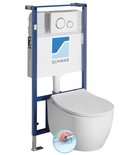 Photo: Závěsné WC SENTIMENTI Rimless s podomítkovou nádržkou a tlačítkem Schwab, bílá