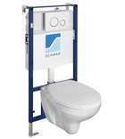Photo: Závěsné WC TAURUS s podomítkovou nádržkou a tlačítkem Schwab, bílá