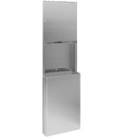 Photo: Built-in dispenser for paper towels and trash can 45l, 438x1371x98 mm, stainless steel