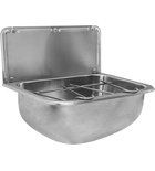 Photo: Hanging sink with back and grate 460x246x342 mm, stainless steel mat