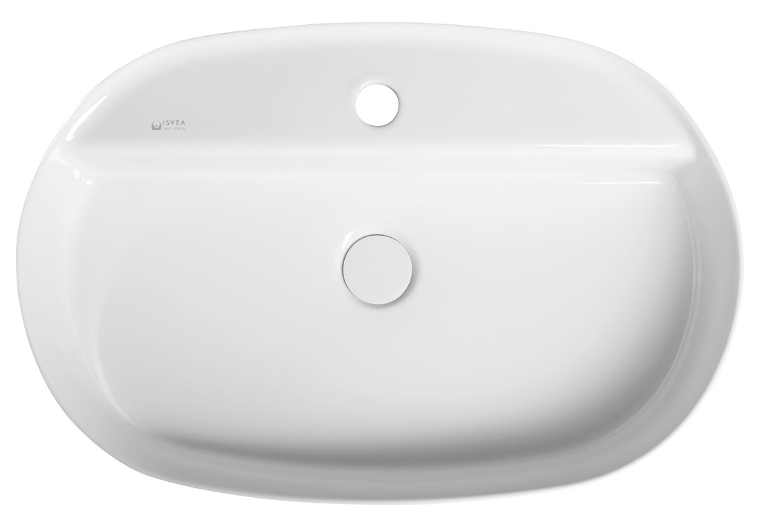 Isvea INFINITY OVAL keramické umyvadlo na desku, 60x40cm, bílá 10NF65060