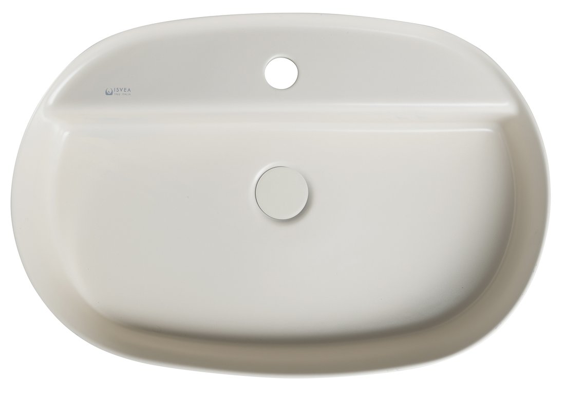 Isvea INFINITY OVAL keramické umyvadlo na desku, 60x40cm, ivory 10NF65060-2K