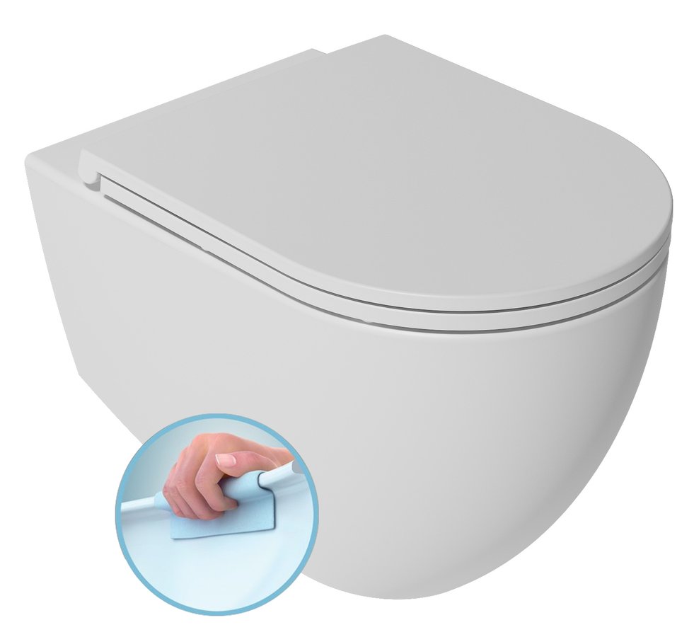INFINITY závěsná WC mísa, Rimless, 36,5x53cm, bílá mat 10NF02001-2L