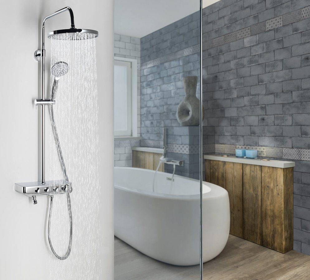 Aqualine FARRAO sprchový sloup s baterií a napouštěním, chrom SL450