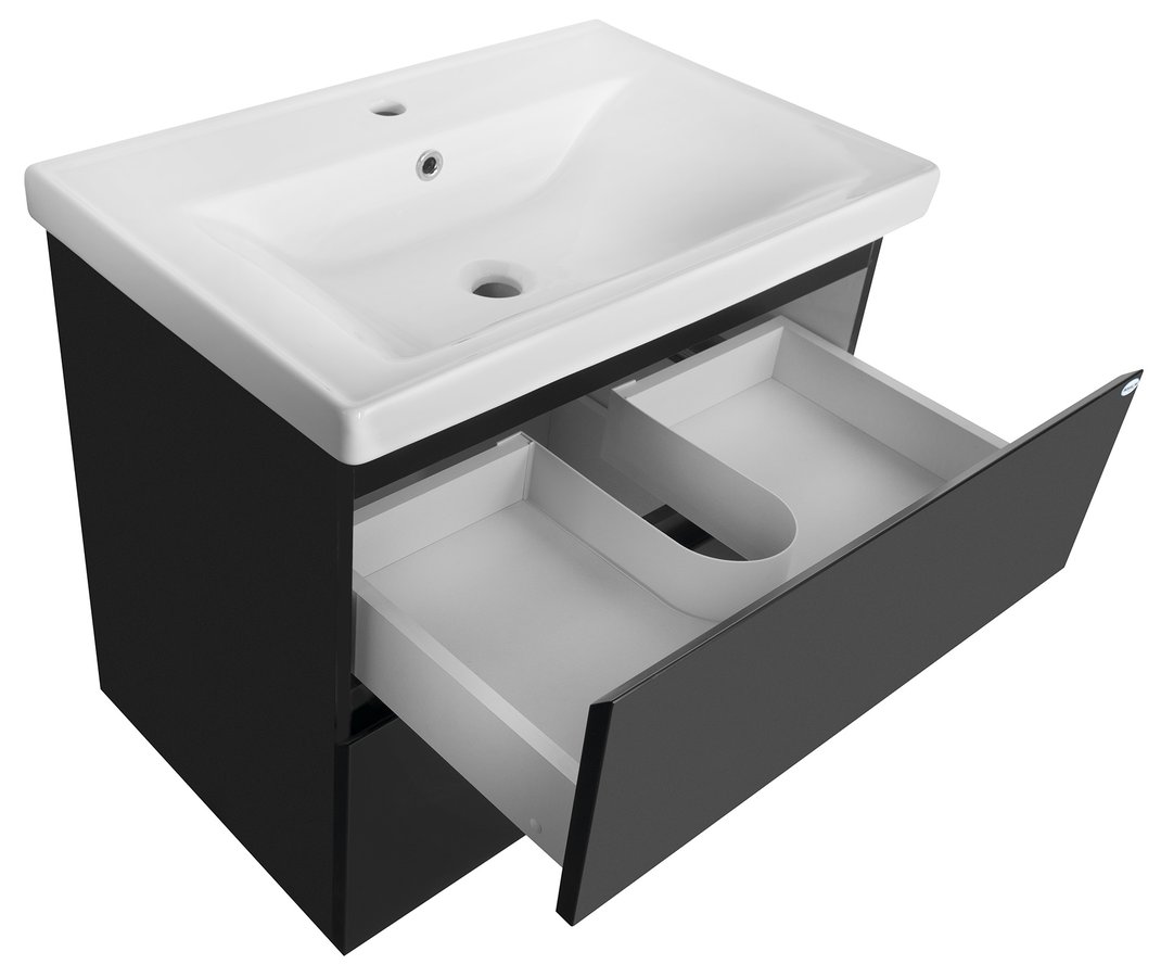 Aqualine ALTAIR umyvadlová skříňka 67x60x45cm, černá mat AI670