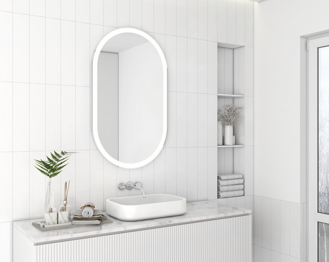 Sapho PARGA oválné zrcadlo s LED osvětlením 60x100cm PG600