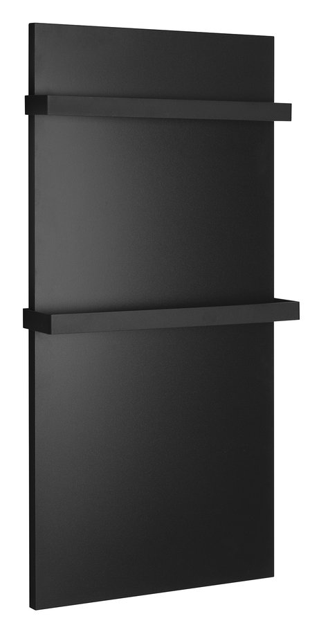 ENIS koupelnový sálavý topný panel 600W, 590x1200 mm, držáky ručníků, IP44, černá mat RH600B-2