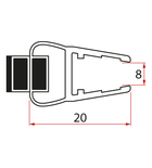 Photo: Set of magnetic seal for glass 8mm and 3M, 2000mm