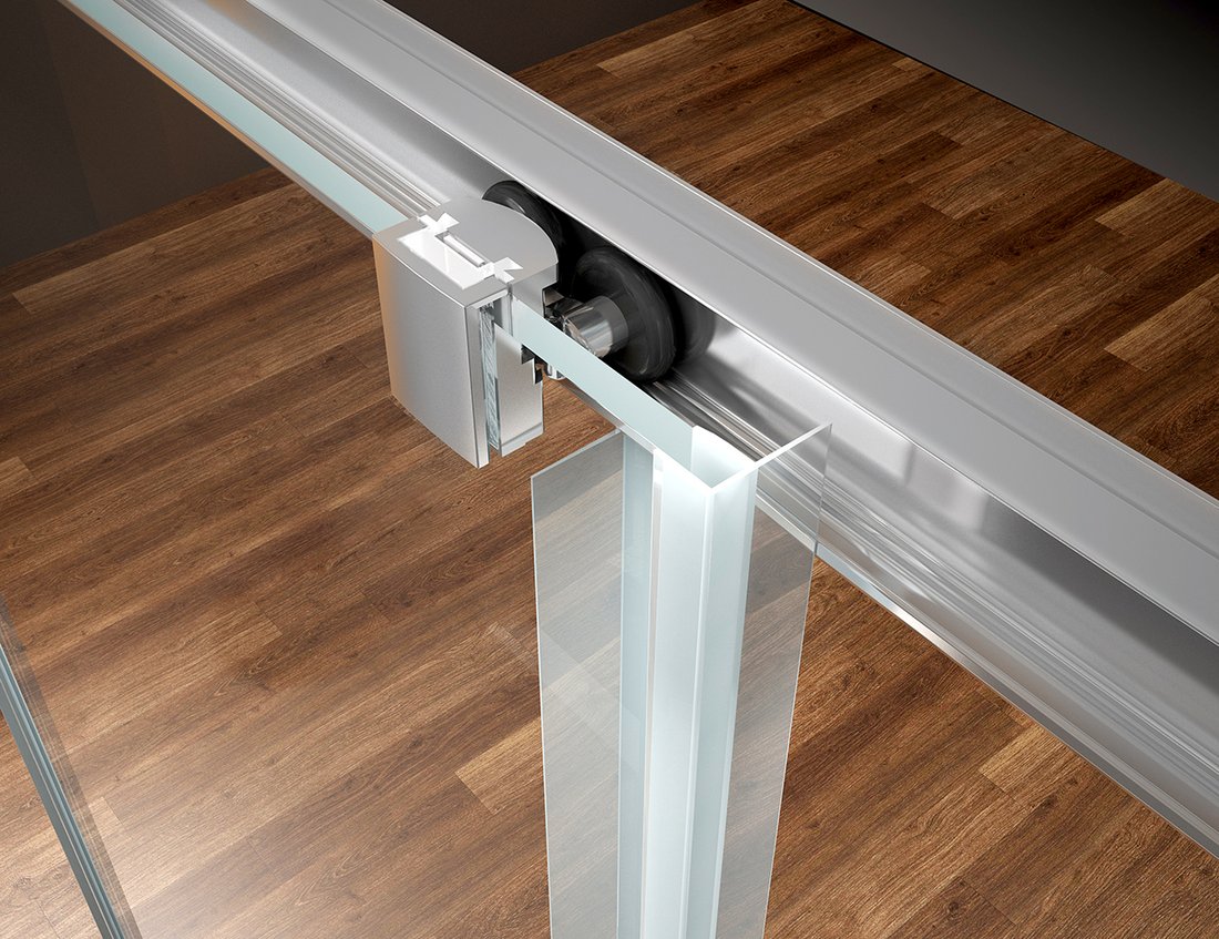 Bruckner BORG čtvrtkruhová sprchová zástěna 900x900x1950 mm, R550, čiré sklo 751.090.1