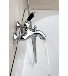 Photo: KIRKÉ BLACK Wannenarmatur, schwarzer Hebel, Chrom