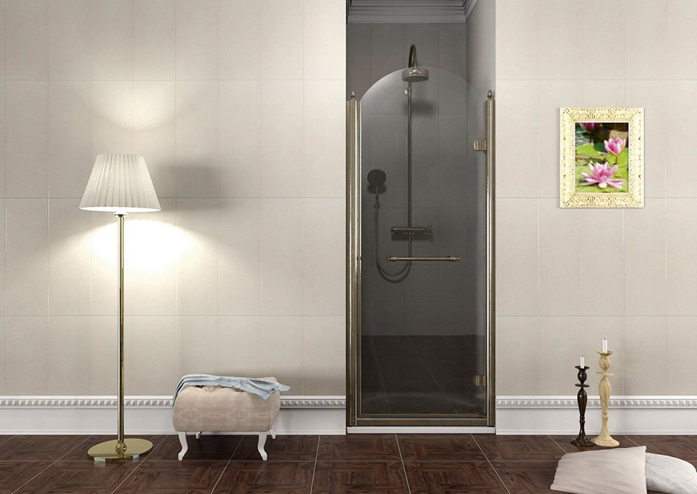 Gelco ANTIQUE sprchové dveře otočné, 800mm, pravé, ČIRÉ sklo, bronz, světlý odstín GQ1380RCL