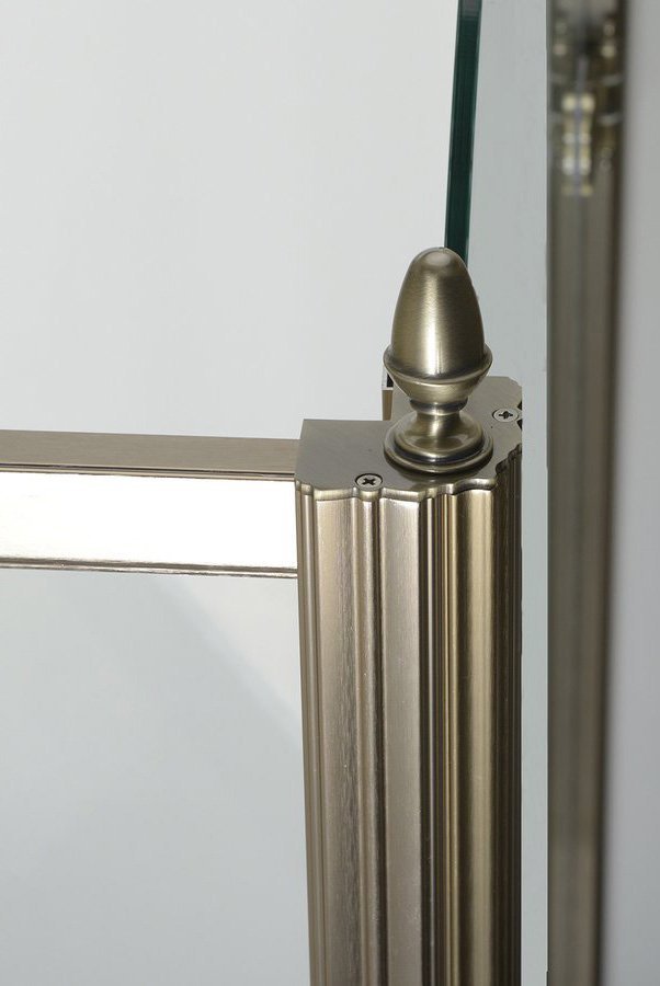 Gelco ANTIQUE sprchové dveře otočné, 800mm, pravé, ČIRÉ sklo, bronz, světlý odstín GQ1380RCL