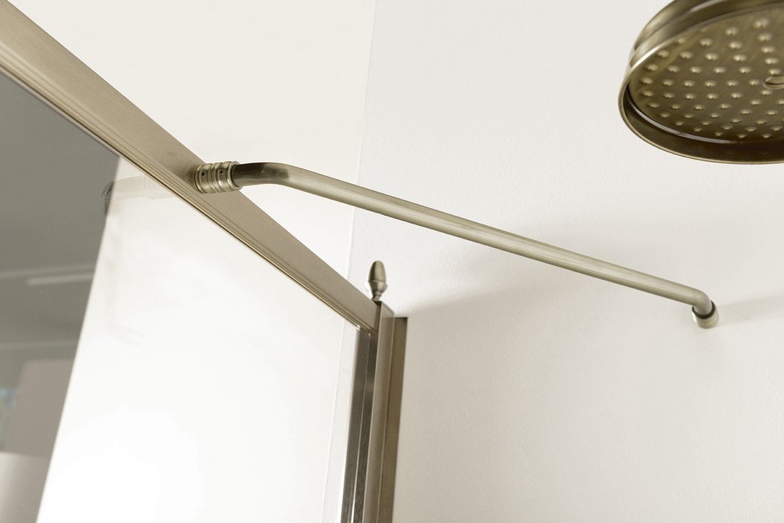Gelco ANTIQUE sprchové dveře otočné, 800mm, pravé, ČIRÉ sklo, bronz, světlý odstín GQ1380RCL