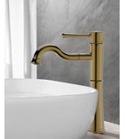 Photo: ATENA Washbasin Mixer Tap without Pop Up Waste, high, bronze