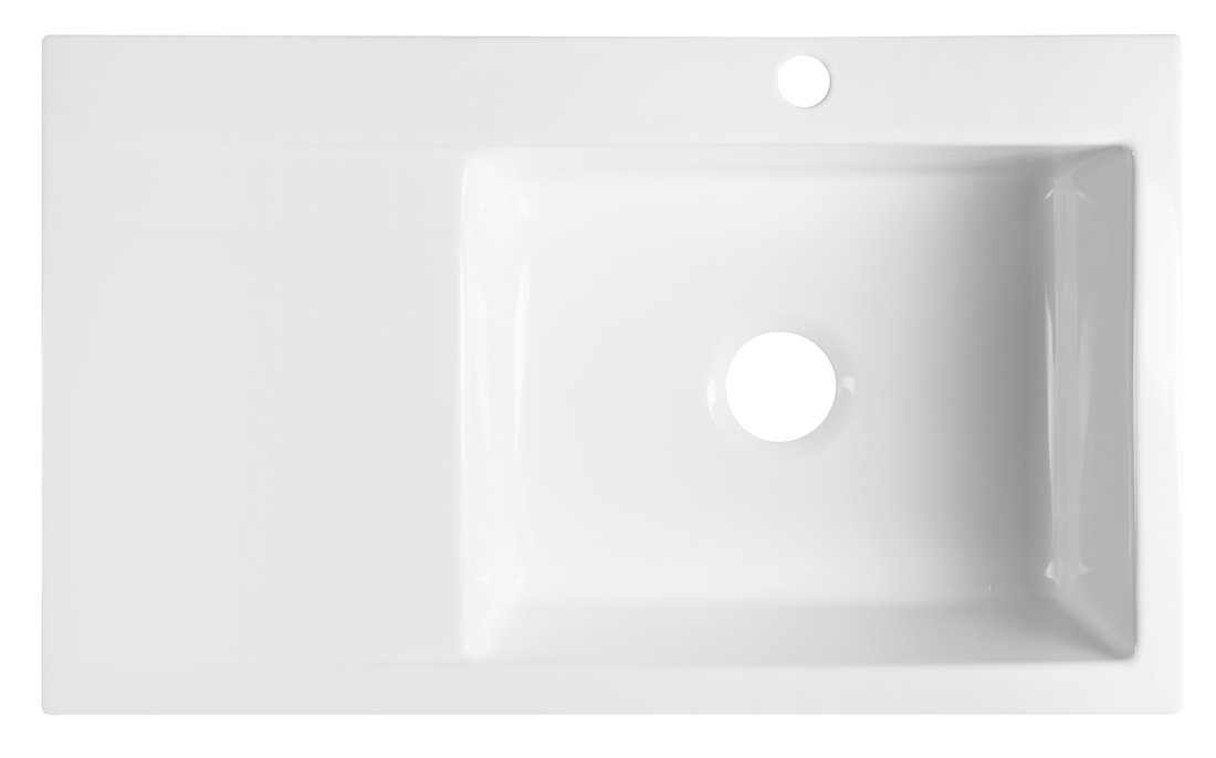 AVORIA Drainboard Ceramic Sink 86x51cm, white : SAPHO E-shop