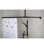 Photo: Rohová univerzálna sprchová tyč, čierna