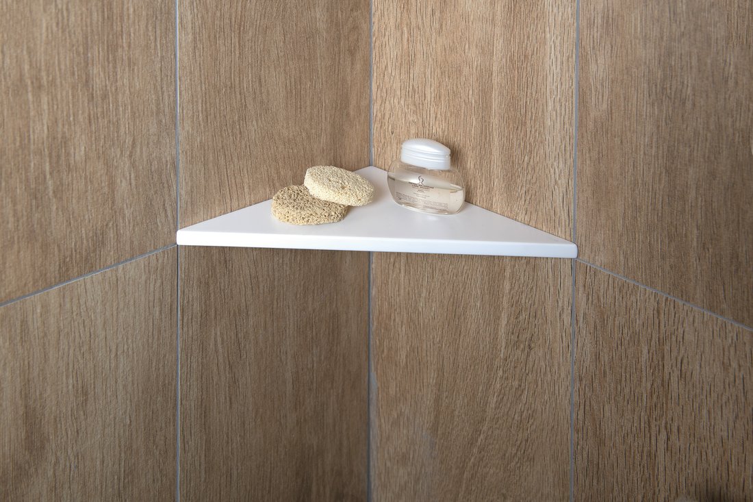 Sapho ABELINE rohová police rockstone 200x200mm, bílá mat AE200-0101