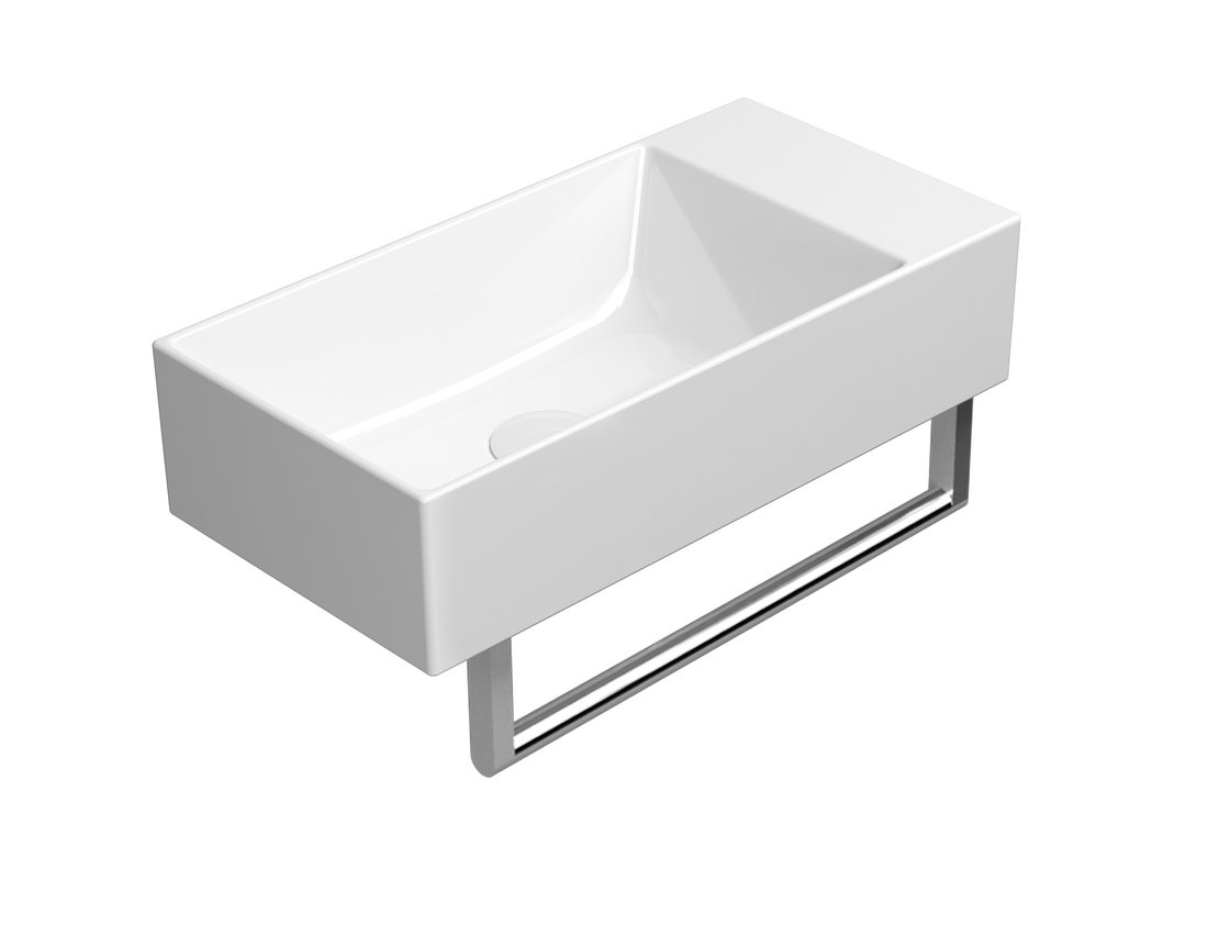 GSI KUBE X keramické umývátko 50x25cm, bez otvoru, pravé/levé, bílá ExtraGlaze 9486011