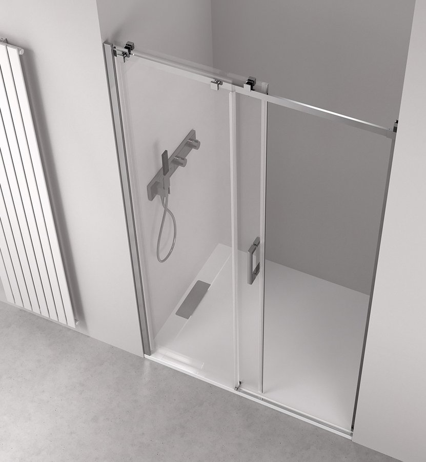 Polysan THRON SQUARE sprchové dveře 1500 mm, hranaté pojezdy, čiré sklo TL5015-5002