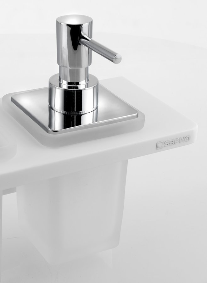  ABELINE police, sklenka + dávkovač/chrom, 500mm, rockstone, bílá mat AE502-0101-02