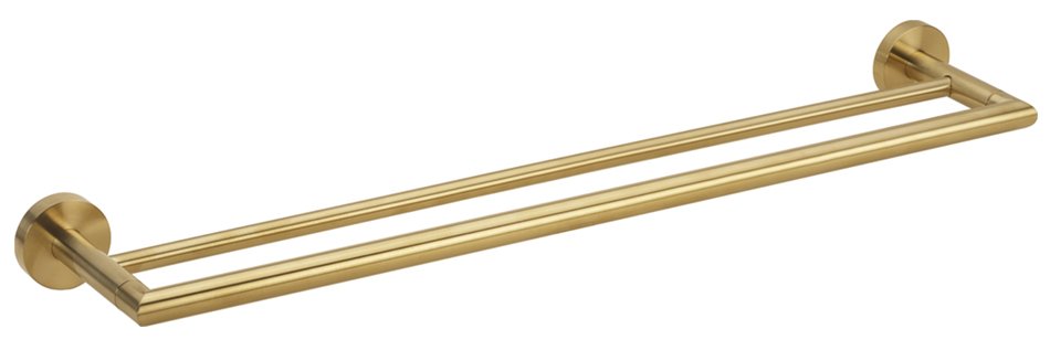 X-ROUND GOLD dvojitý držák ručníků 600x120mm, zlato mat XR401GB